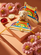 NVR Transparent Beads Kids Rakhi With Roli Chawal Chandan Mishri | Grocsy