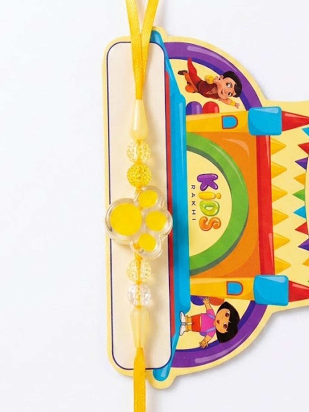 NVR Transparent Beads Kids Rakhi With Roli Chawal Chandan Mishri | Grocsy