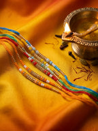 NVR Set of 6 Multi Artificial Beads Thread Rakhi with Roli Chawal Chandan Mishri | Grocsy