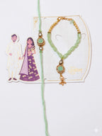 NVR Set of 2 Artificial Stones & Beads Bhaiya Bhabhi Rakhi with Roli Chawal Chandan | Grocsy