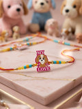 NVR Stylish Artificial Beads Kids Thread Rakhi with Roli Chawal Chandan Mishri | Grocsy