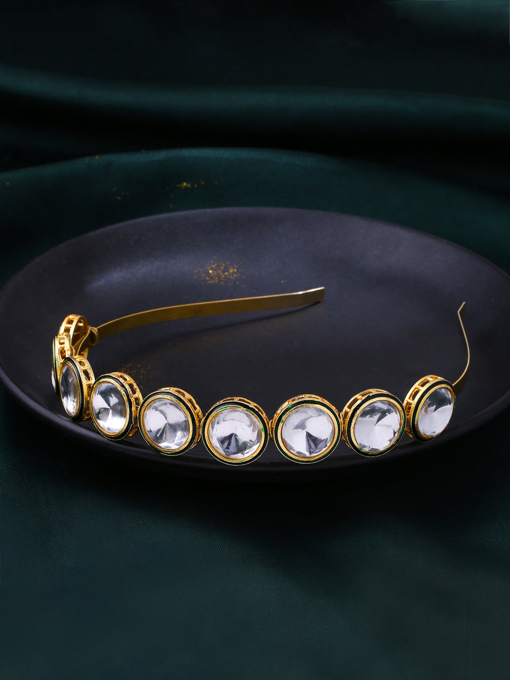 NVR Women Kundan Studded Hair Band | Grocsy