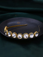 NVR Women Kundan Studded Hair Band | Grocsy
