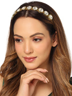 NVR Women Kundan Studded Hair Band | Grocsy