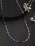 NVR Men Multicolor Rhodium-Plated Stainless Steel Chain | Grocsy