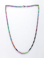 NVR Men Multicolor Rhodium-Plated Stainless Steel Chain | Grocsy