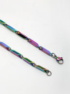 NVR Men Multicolor Rhodium-Plated Stainless Steel Chain | Grocsy