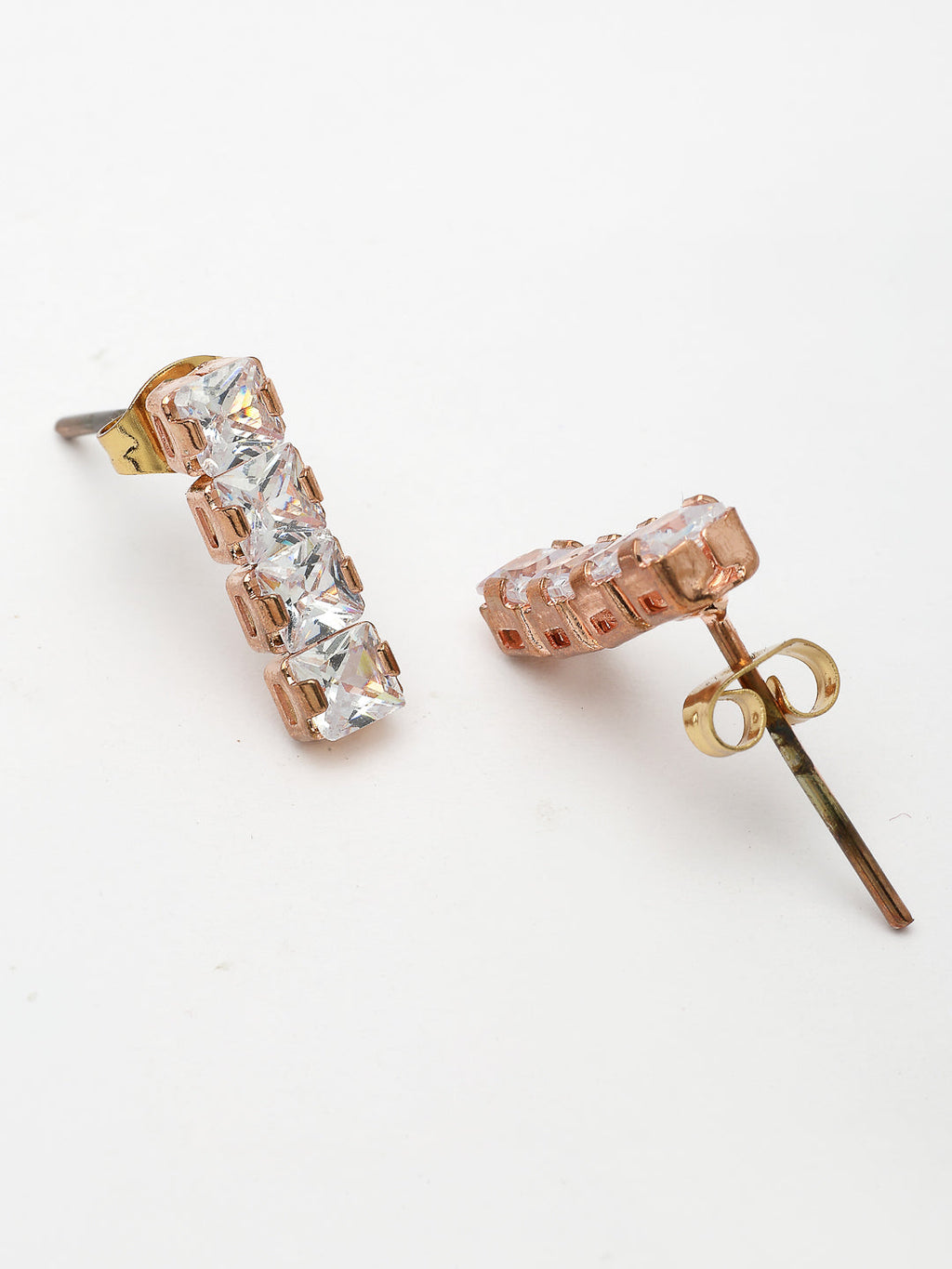 NVR Women's Rose Gold-Polished CZ-Studded Jewellery Set | Grocsy
