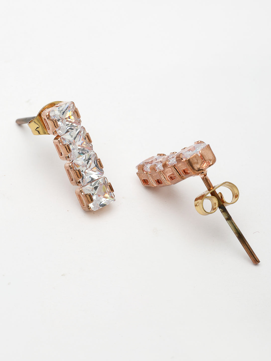 NVR Women's Rose Gold-Polished CZ-Studded Jewellery Set | Grocsy
