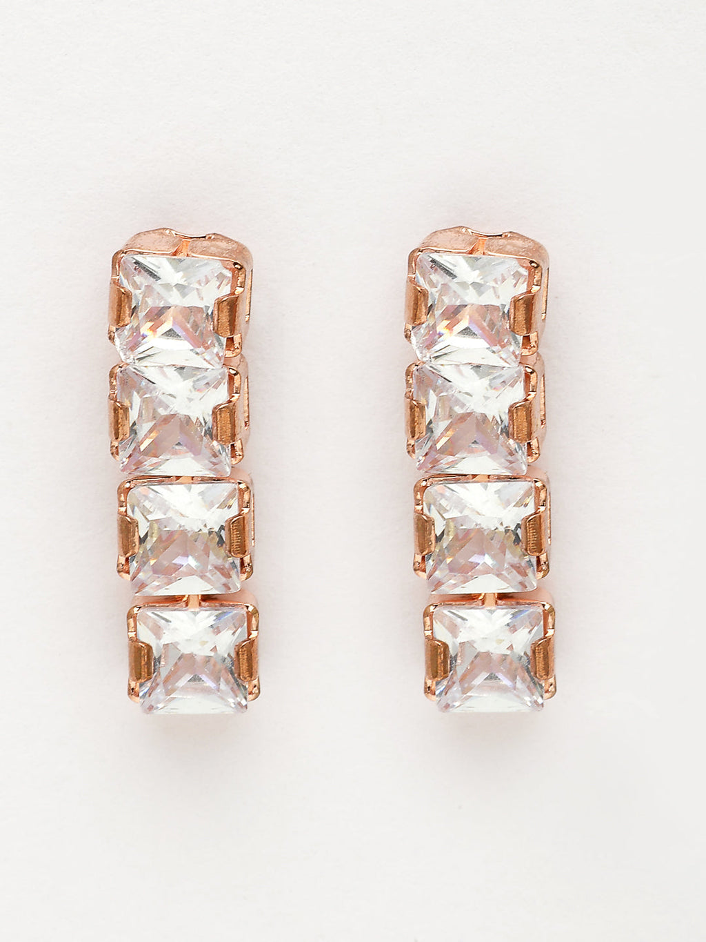 NVR Women's Rose Gold-Polished CZ-Studded Jewellery Set | Grocsy