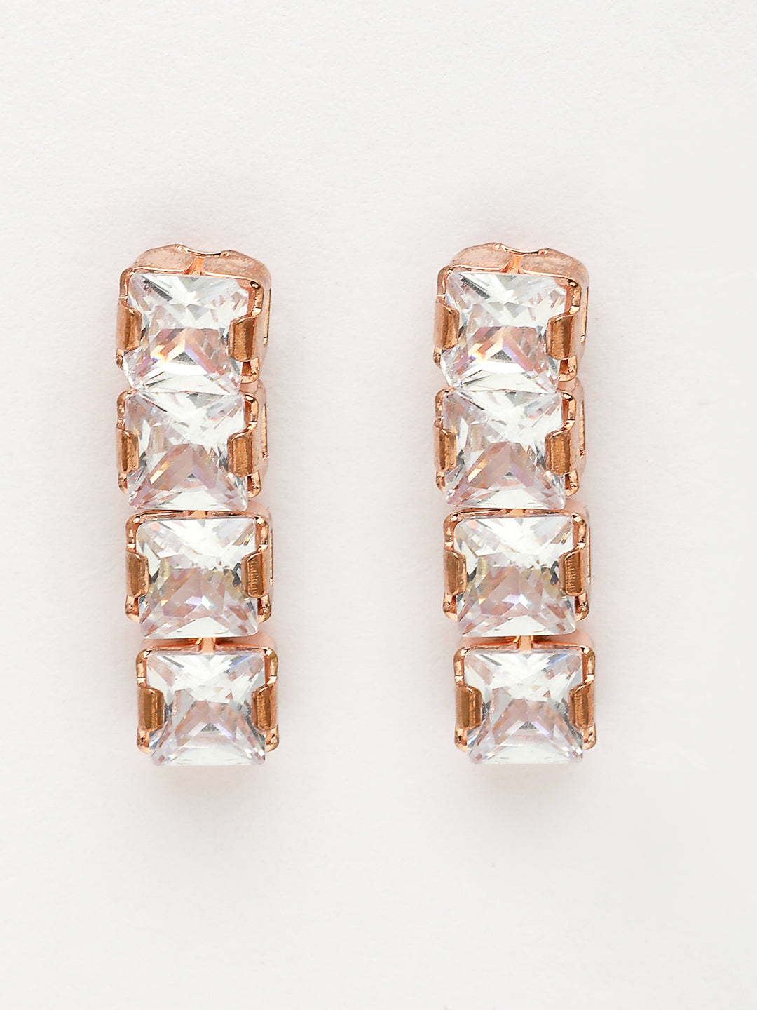 NVR Women's Rose Gold-Polished CZ-Studded Jewellery Set | Grocsy