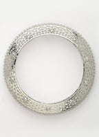 NVR Women's Set of 2 Silver-Plated American Diamond Studded Bangles | Grocsy