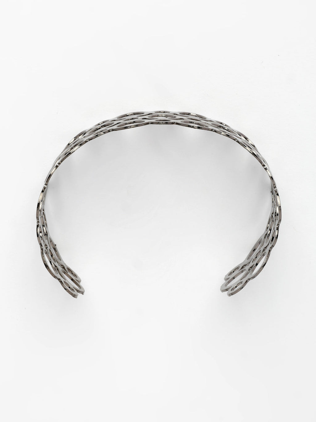 NVR Women's Rhodium-Plated Cuff Bracelet | Grocsy