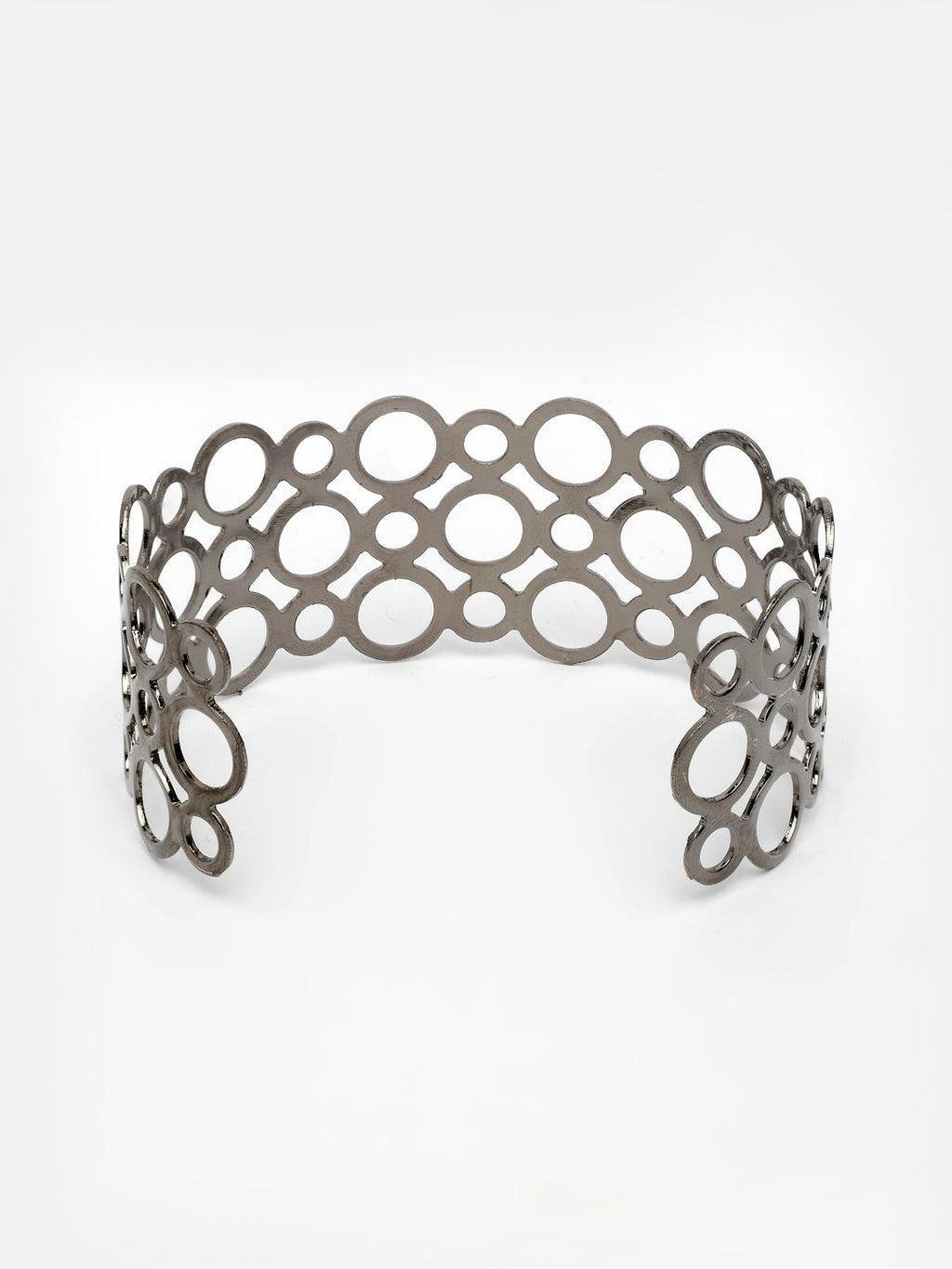 NVR Women's Rhodium-Plated Cuff Bracelet | Grocsy