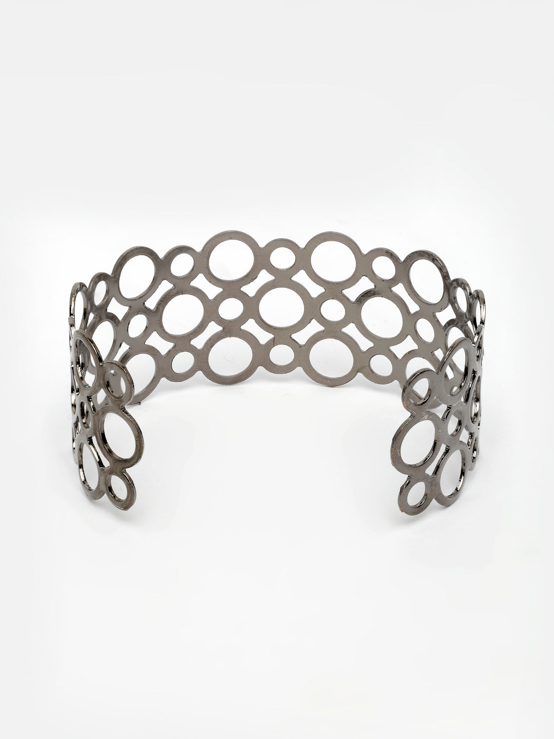 NVR Women's Rhodium-Plated Cuff Bracelet | Grocsy