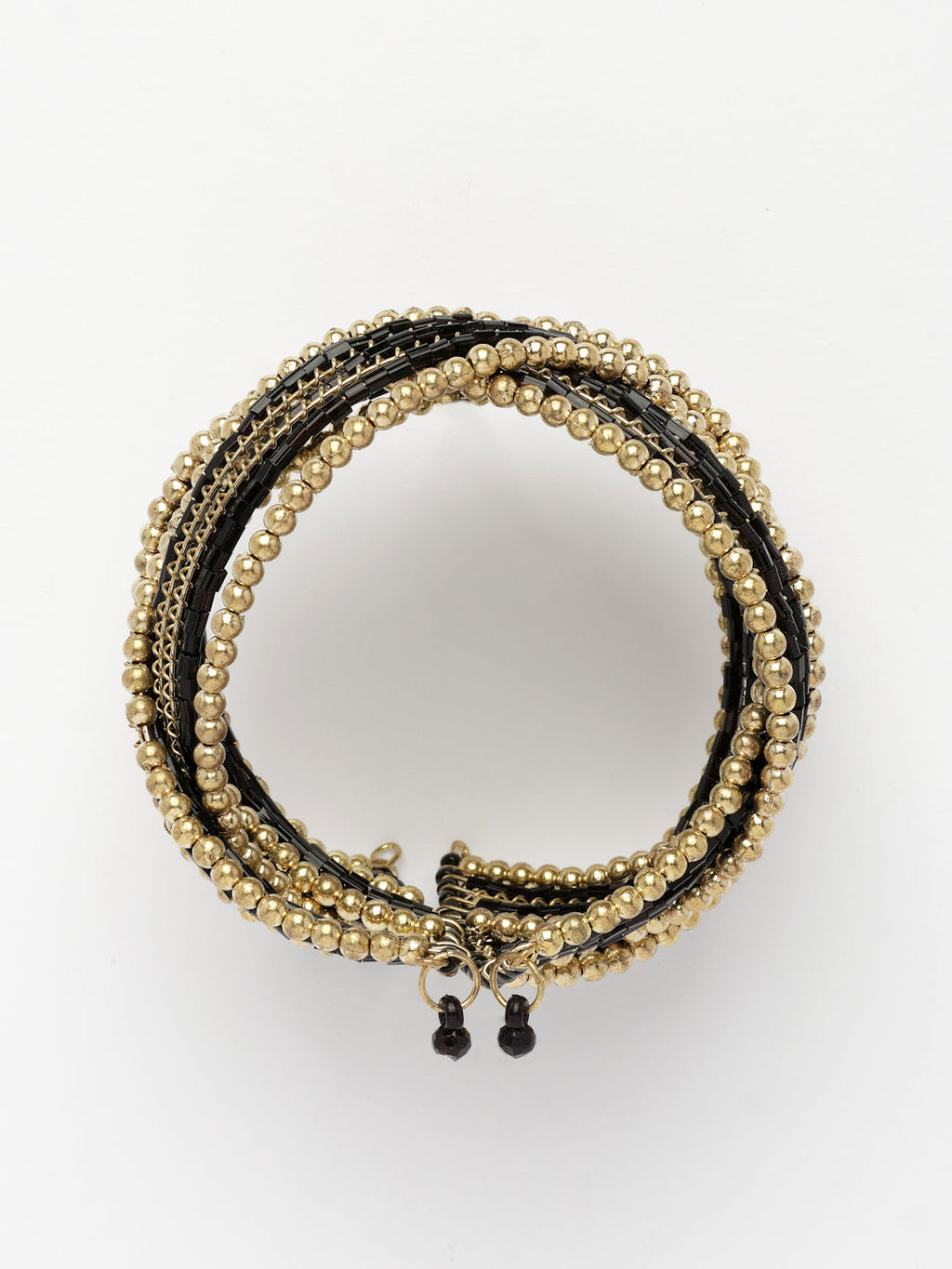 NVR Women's Rhodium-Plated Artificial Beads Western Cuff Bracelet
