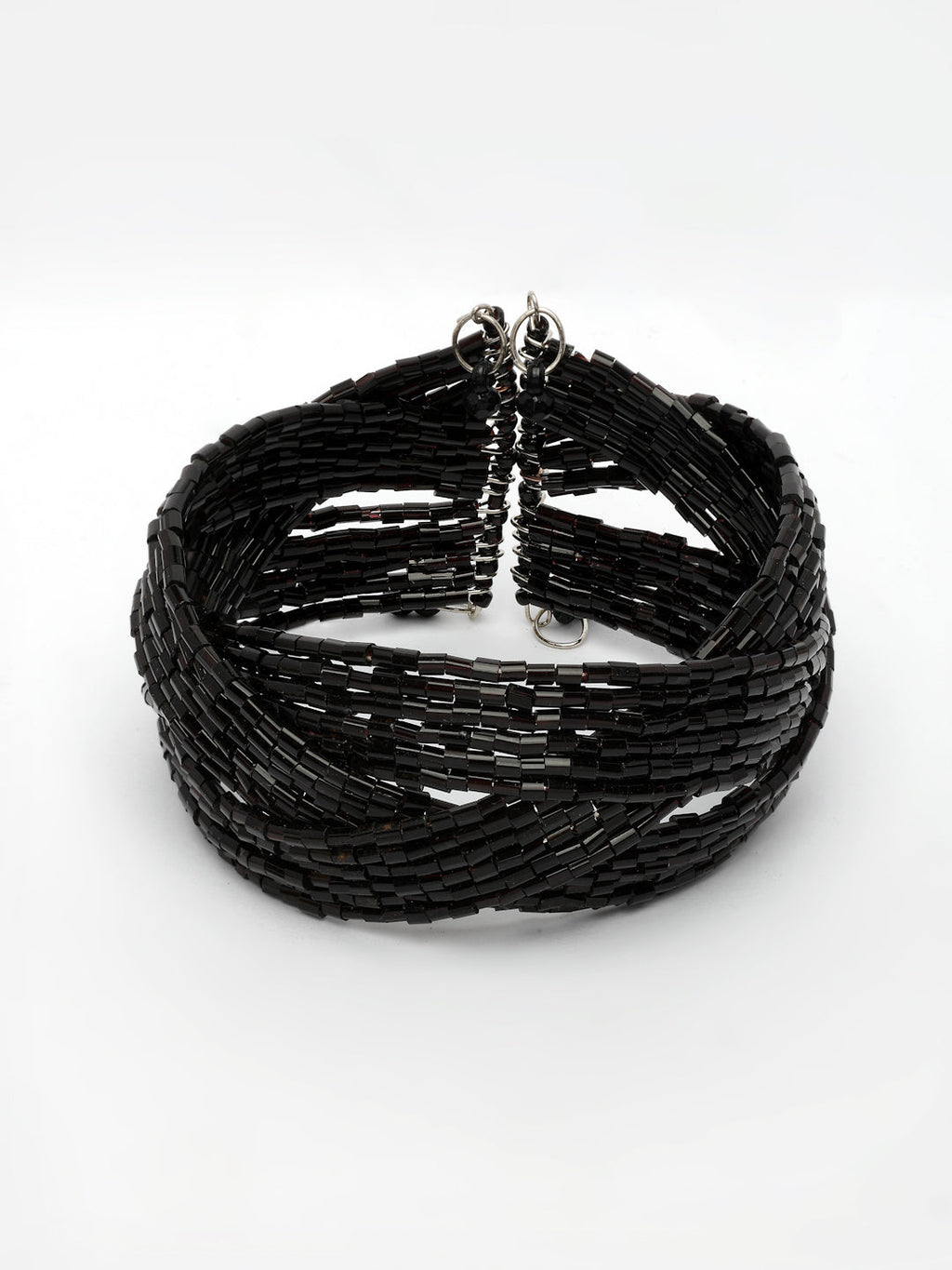NVR Women's Black Artificial Beads Western Cuff Bracelet | Grocsy