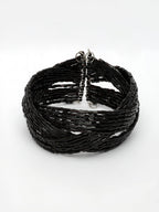 NVR Women's Black Artificial Beads Western Cuff Bracelet | Grocsy