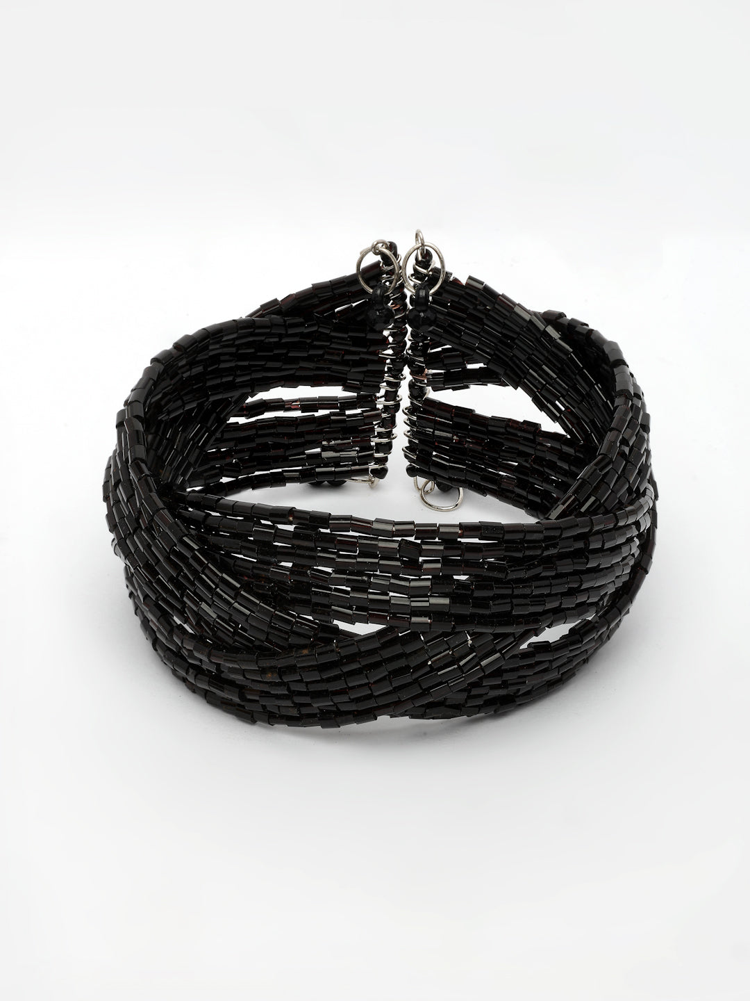 NVR Women's Black Artificial Beads Western Cuff Bracelet | Grocsy