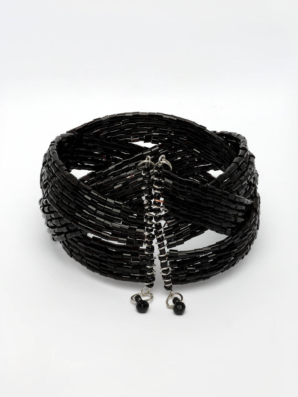 NVR Women's Black Artificial Beads Western Cuff Bracelet | Grocsy