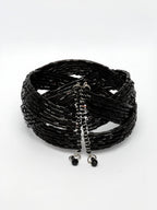 NVR Women's Black Artificial Beads Western Cuff Bracelet | Grocsy