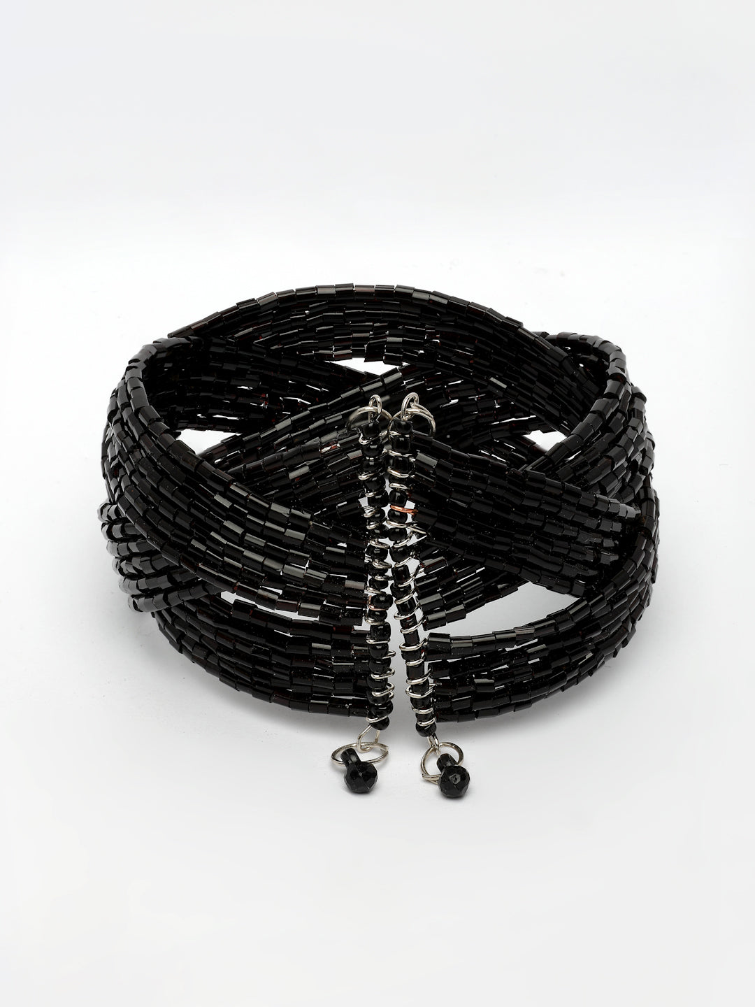 NVR Women's Black Artificial Beads Western Cuff Bracelet | Grocsy