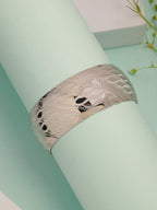 NVR Women's Silver-Plated Self-design Cuff Bracelet