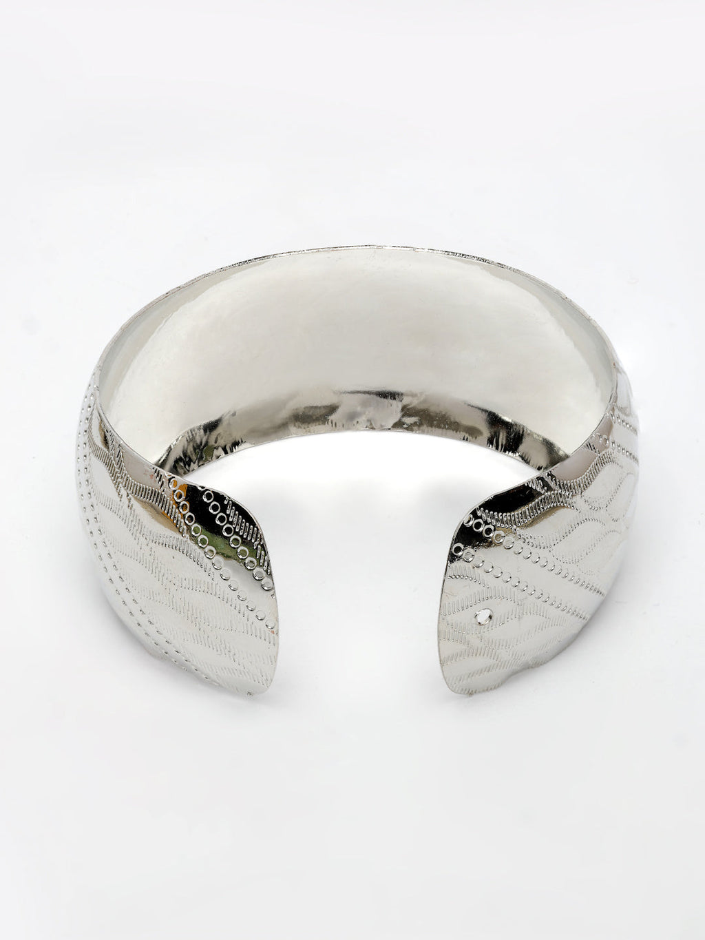NVR Women's Silver-Plated Self-design Cuff Bracelet