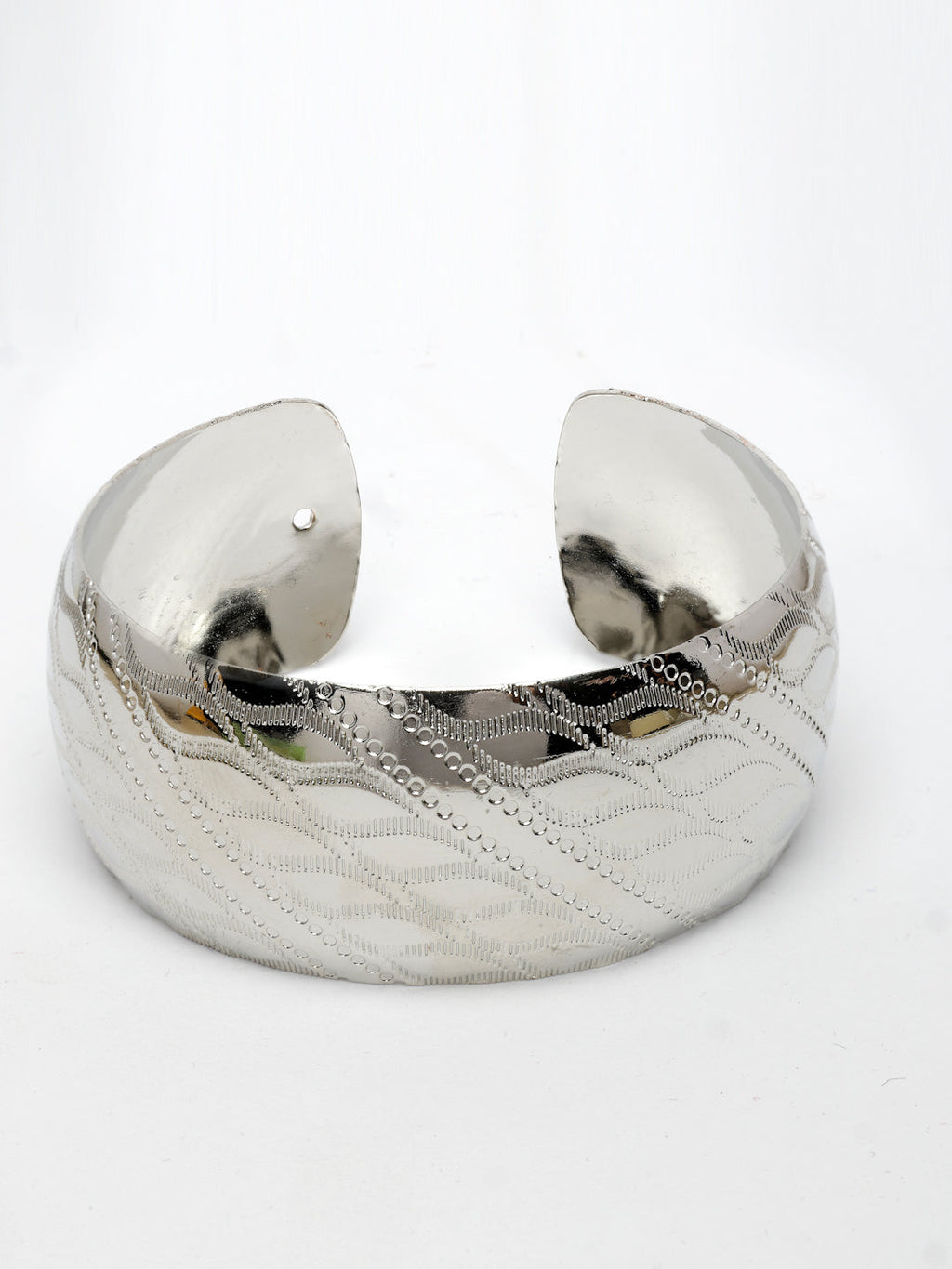 NVR Women's Silver-Plated Self-design Cuff Bracelet