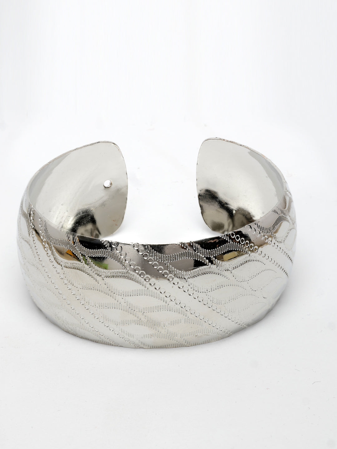 NVR Women's Silver-Plated Self-design Cuff Bracelet