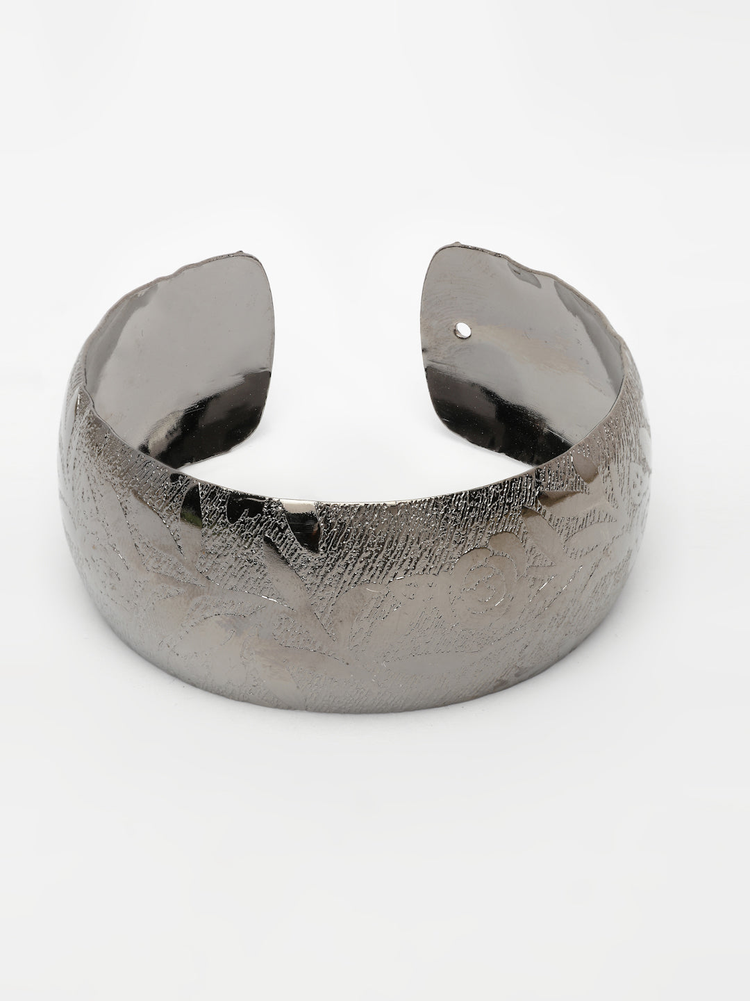 NVR Women's Rhodium-Plated Self-design Cuff Bracelet | Grocsy