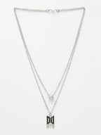 NVR Women's Silver-Toned Artificial Stones Layered Chain | Grocsy