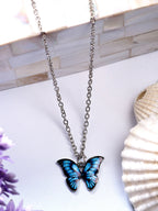 NVR Women's Silver-Plated Chain With Butterfly Pendant | Grocsy