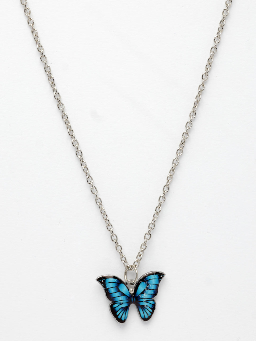 NVR Women's Silver-Plated Chain With Butterfly Pendant | Grocsy