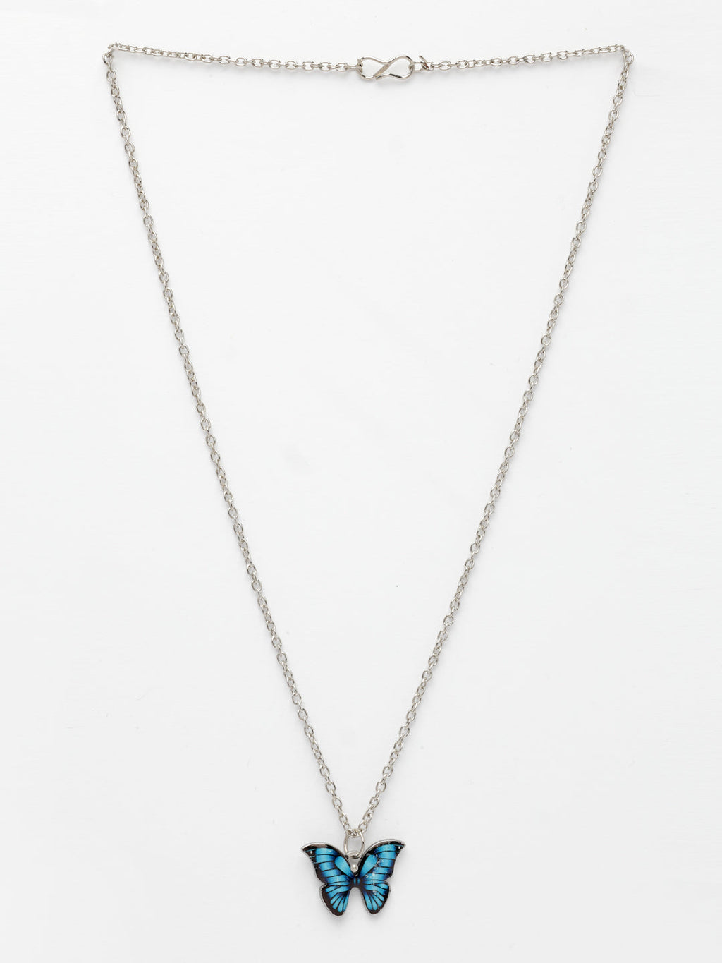 NVR Women's Silver-Plated Chain With Butterfly Pendant | Grocsy