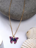 NVR Women's Gold-Polished Chain With Butterfly Pendant | Grocsy