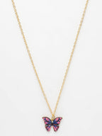 NVR Women's Gold-Polished Chain With Butterfly Pendant | Grocsy