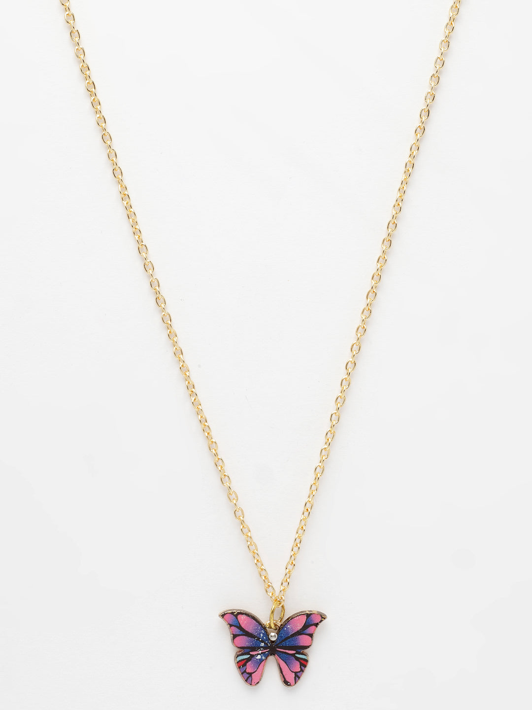 NVR Women's Gold-Polished Chain With Butterfly Pendant | Grocsy
