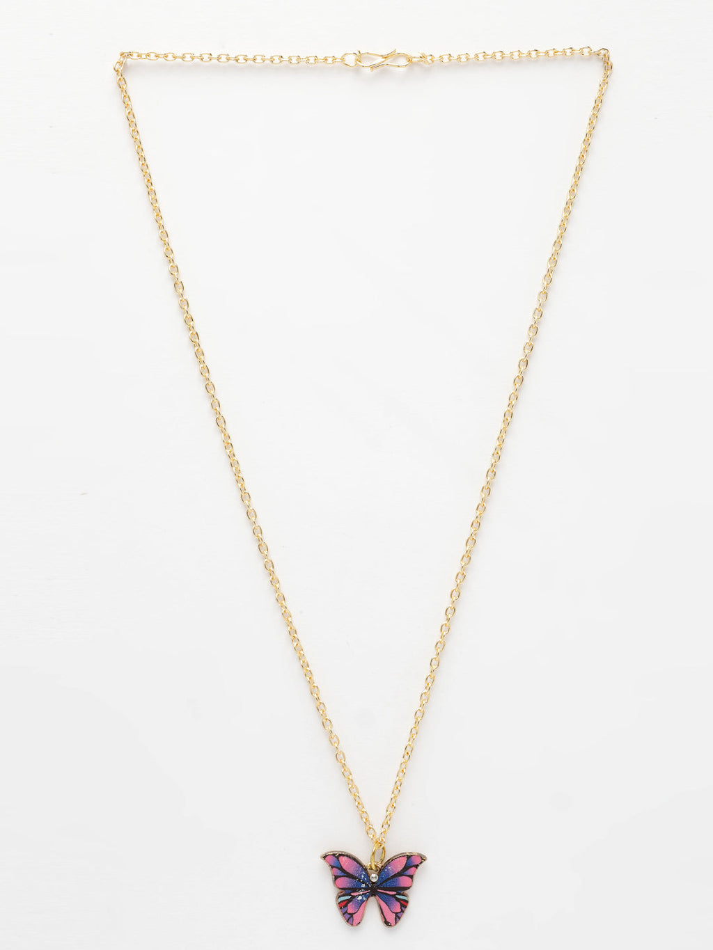 NVR Women's Gold-Polished Chain With Butterfly Pendant | Grocsy