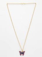 NVR Women's Gold-Polished Chain With Butterfly Pendant | Grocsy