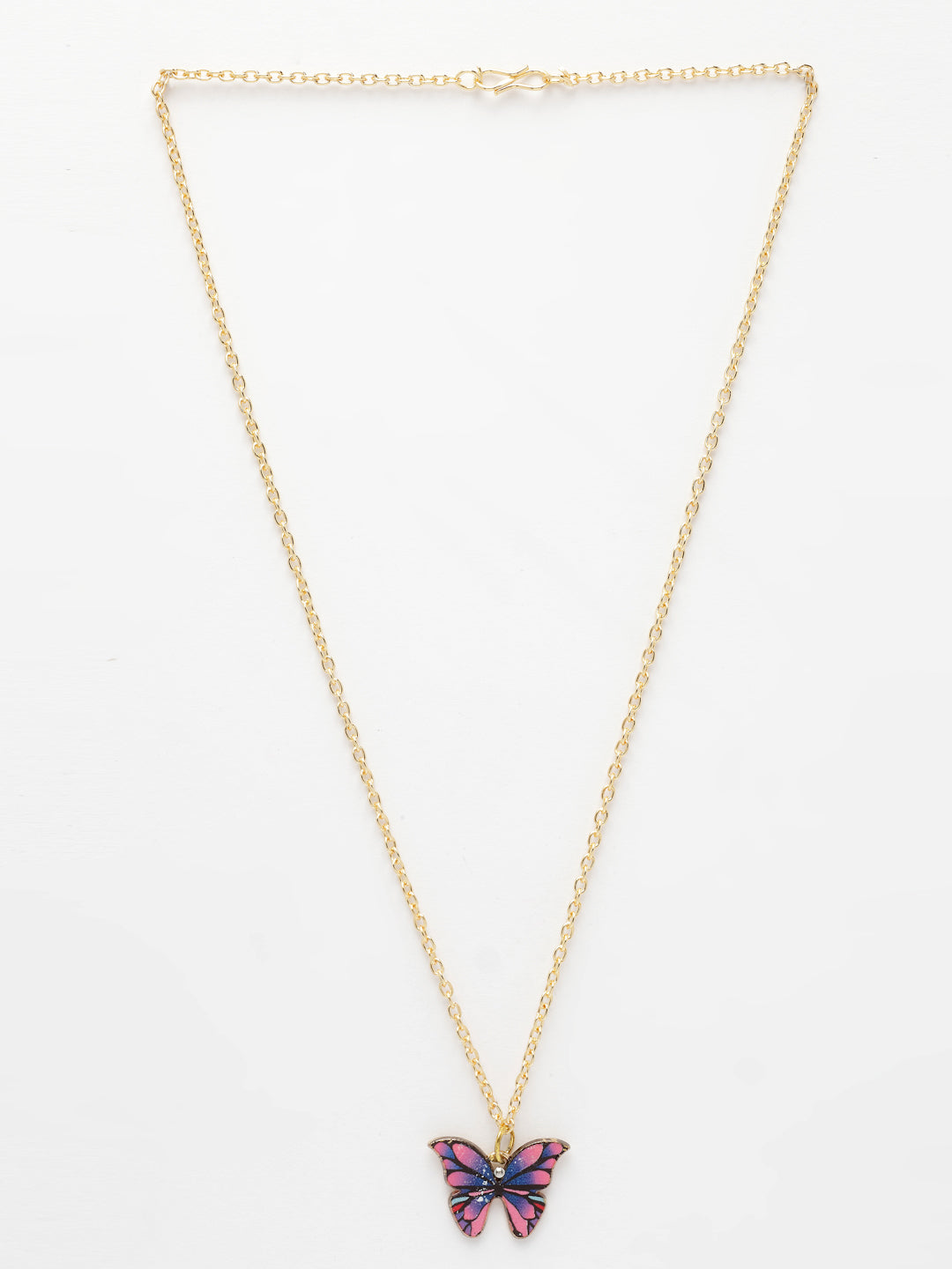 NVR Women's Gold-Polished Chain With Butterfly Pendant | Grocsy