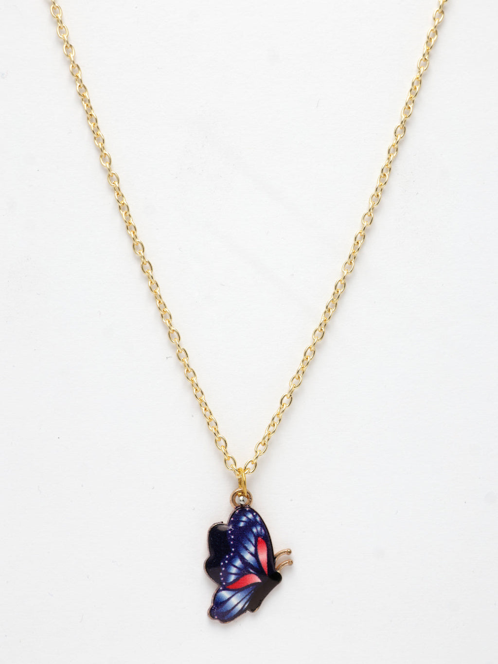 NVR Women's Gold-Polished Chain With Butterfly Pendant | Grocsy