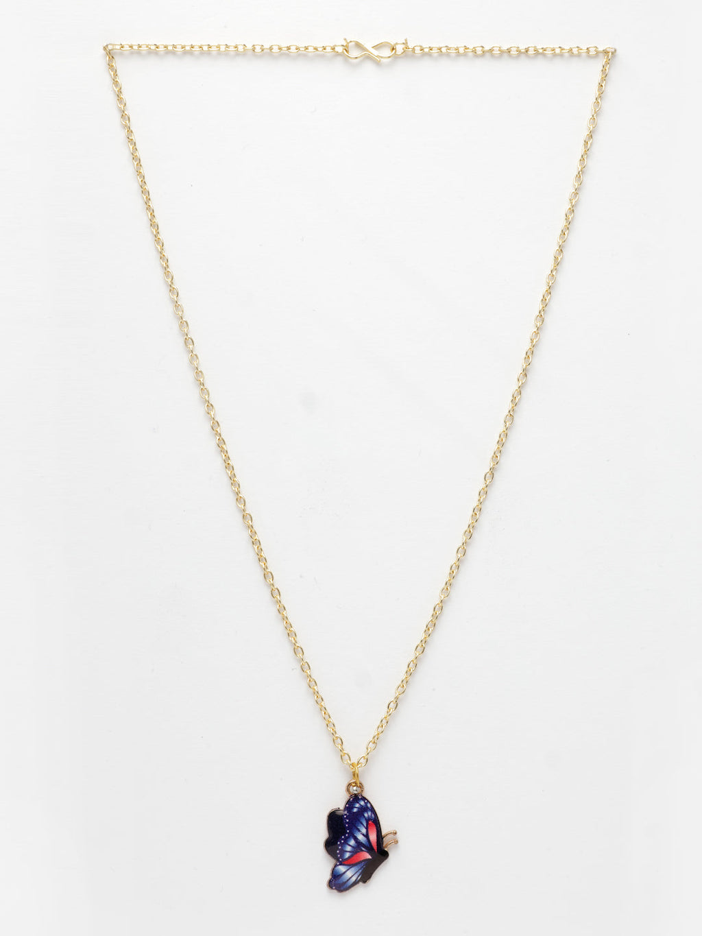 NVR Women's Gold-Polished Chain With Butterfly Pendant | Grocsy