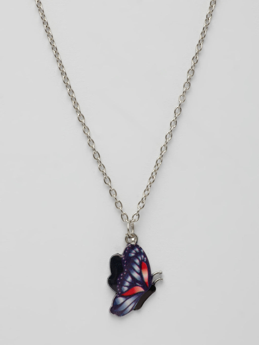 NVR Women's Silver-Plated Chain With Butterfly Pendant | Grocsy