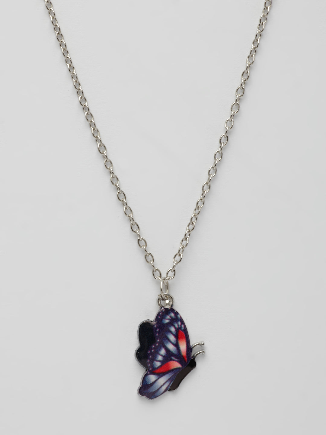 NVR Women's Silver-Plated Chain With Butterfly Pendant | Grocsy