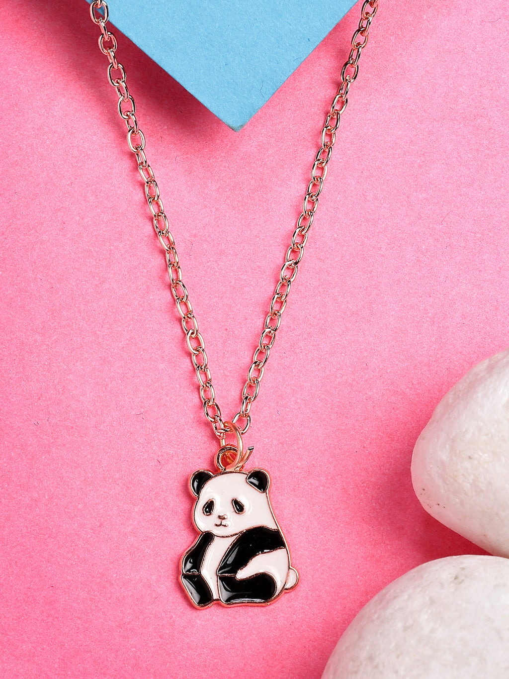 NVR Women's Rose Gold-Polished Chain With Panda Pendant | Grocsy