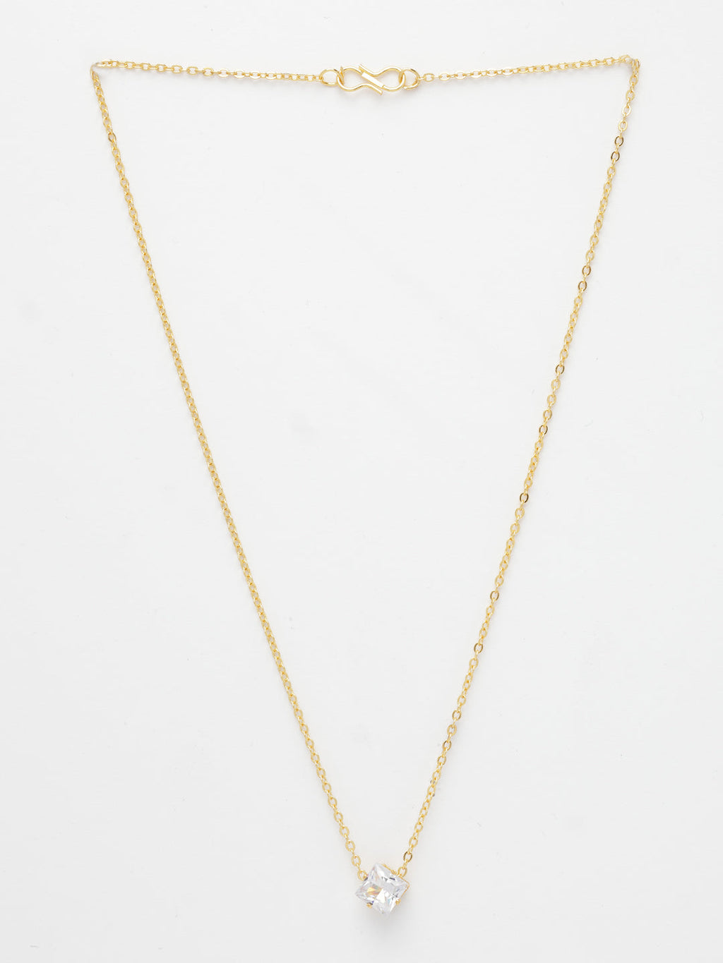 NVR Women's Gold-Polished Artificial Stones Pendant with Chain | Grocsy