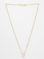 NVR Women's Gold-Polished Artificial Stones Pendant with Chain | Grocsy