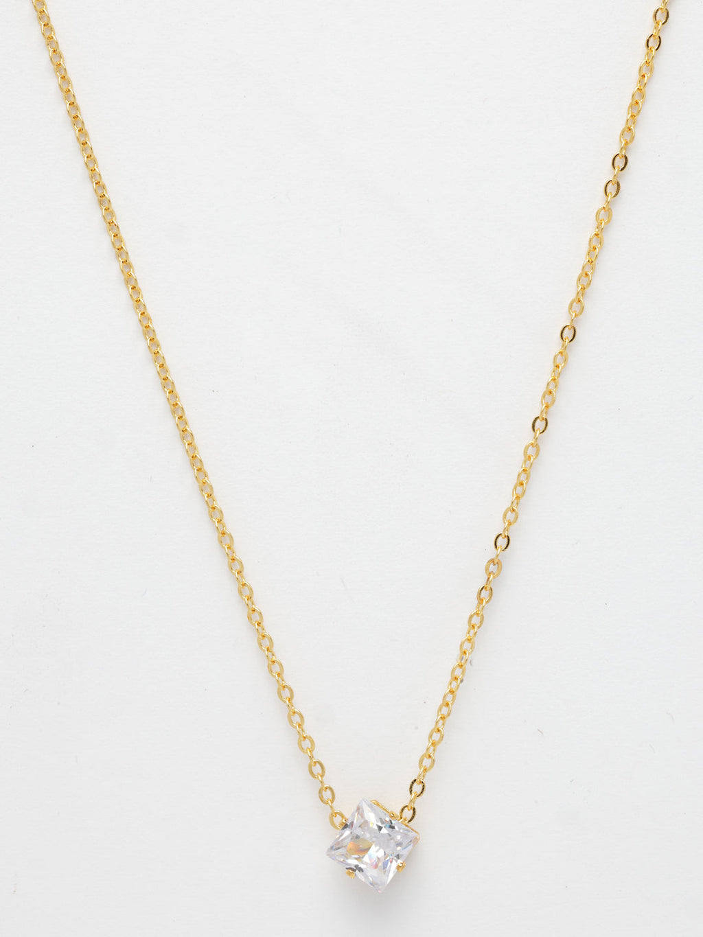 NVR Women's Gold-Polished Artificial Stones Pendant with Chain | Grocsy