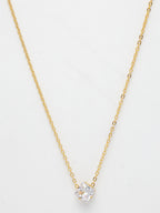 NVR Women's Gold-Polished Artificial Stones Pendant with Chain | Grocsy